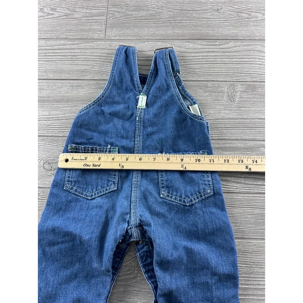 Key Imperial Vintage Baby Denim Overalls Blue 12 Months Workwear Snap Leg